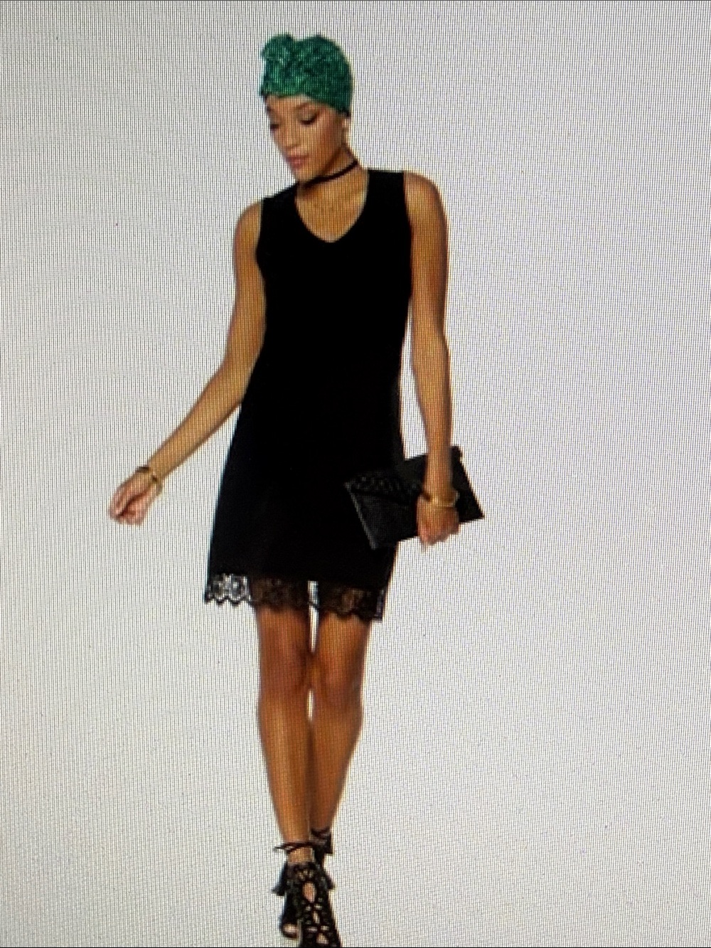NWT LBD Lace-Hem Sleeveless Scoop Neck Wedding Cocktail Party Cruise Autumn  1X